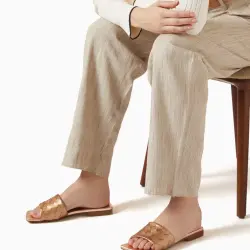 حذاء باركو مفتوح من الخلف جلد لامع مجدول- thumbnail_0